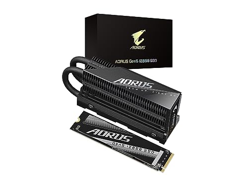 GIGABYTE AORUS Gen5 12000 SSD 2TB PCIe 5.0 NVMe M.2 Internal Solid State Hard Drive with Read Speed Up to 12400MB/s, Write Speed Up to 11800MB/s, AG512K2TB