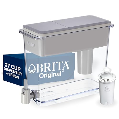 Brita UltraMax Large Water Dispenser With Standard Filter, BPA-Free, Replaces 1,800 Plastic Water Bottles a Year, Lasts Two Months or 40 Gallons, Includes 1 Filter, Kitchen Accessories, Large - 27-Cup