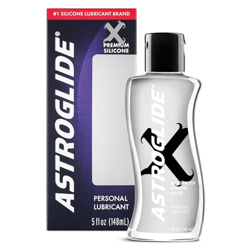 Astroglide Silicone Lube (5oz), X Premium Personal Lubricant, Extra Long-Lasting Silky Lube, Waterproof