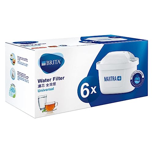 BRITA MAXTRA+ replacement water filter cartridges, compatible with all BRITA jugs -reduce chlorine, limescale and impurities for great taste - 6 Count (Pack of 1)