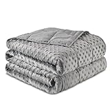 Sivio Weighted Blanket for Adults (15 lbs, 48' x 72') Soft Minky Heavy Blanket for Sleeping Perfect for 140-160 lbs, Twin Size Breathable Weighted Throw Blanket, Machine Washable, Grey