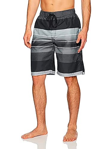 Kanu Surf Men's Flex Swim Trunks (Regular & Extended Sizes), Echelon Black, XX-Large