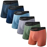 BAMBOO COOL Breathable Men's Underwear Modern Multipack Comfortsoft Moisture-Wicking Boxer Briefs 6 Pack L