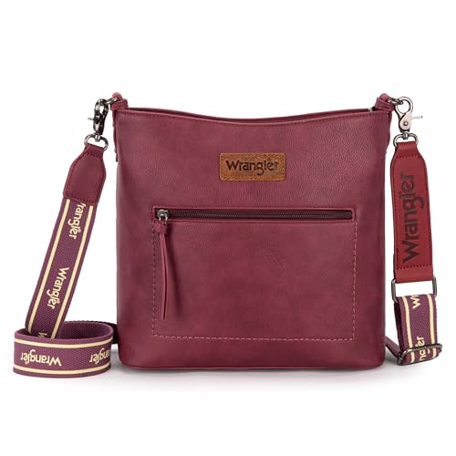 Wrangler Cross Body Bag Vegan Leather for Woman Medium Travel Purse Large Size Lightweight WG117G-9360PP