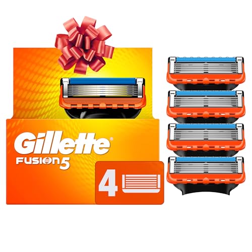 Gillette Fusion5 Mens Razor Blade Refills, 4 Count, Lubrastrip for a More Comfortable Shave