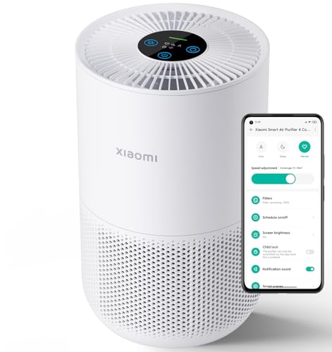 Xiaomi Air Purifiers for Home Bedroom, H13 True HEPA Filter, Ultra Quiet, Smart Control, Air Quality Sensor, Small Large Room Cleaner for Pets, Dust, Allergies, Wildfire, Smoke, Auto, 4 Compact