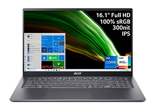 Acer Swift 3 Thin & Light Laptop 16.1' Full HD IPS 100% sRGB Intel Core i7-11370H Intel Iris Xe Graphics 16GB LPDDR4X 512GB SSD Wi-Fi 6 Fingerprint Reader Back-lit KB SF316-51-740H