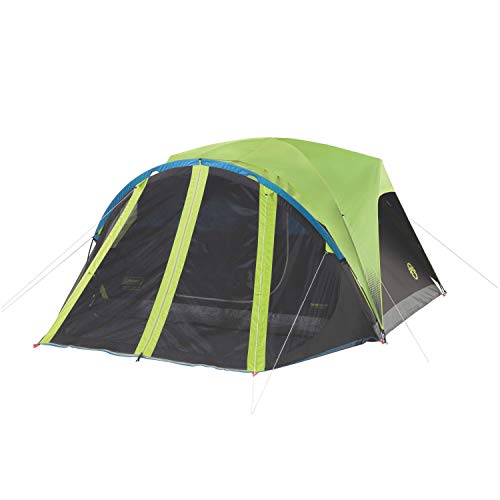 Coleman Camping Tent with Screen Room | 4 Person Carlsbad Dark Room Dome Tent with Screened Porch