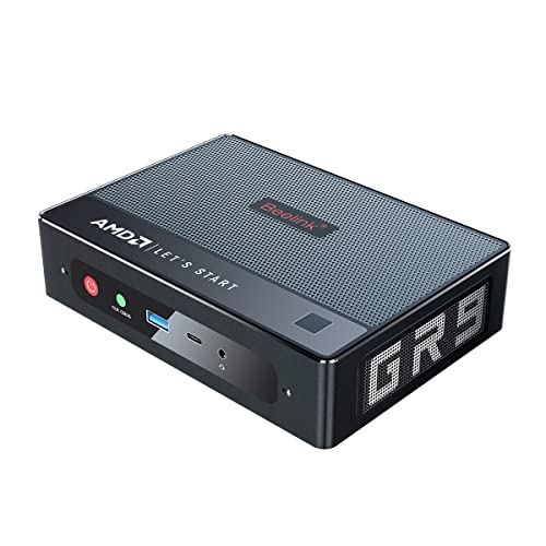 Beelink GTR5 Mini PC AMD Ryzen 9 5900hx 8C/16T W11 Pro Mini Computer, 32GB RAM DDR4 500GB NVMe SSD, HDMI & DP & USB-C 4K@60Hz Output, 2X 2.5G RJ45, 2X M.2 SSD Slot, WiFi 6E, AMD Radeon Tower PC