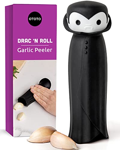 OTOTO Drac N' Roll Vampire Garlic Roller, Silicone Garlic Peeler Tube, Silicone Tube Roller for Halloween - Kitchen Gadget for Garlic, Garlic Tube, Garlic Crusher