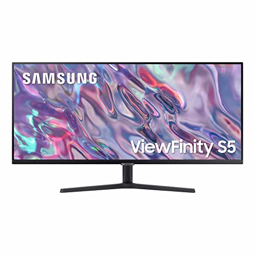 SAMSUNG 34' ViewFinity S50GC Series Ultra-WQHD Monitor, 100Hz, 5ms, HDR10, AMD FreeSync, Eye Care, Borderless Design, PIP, PBP, LS34C502GANXZA, 2023, Black