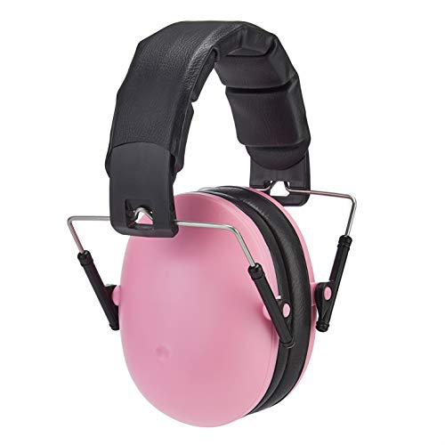 Amazon Basics Kids Ear-Protection Safety Noise Earmuffs, One Size, Pink