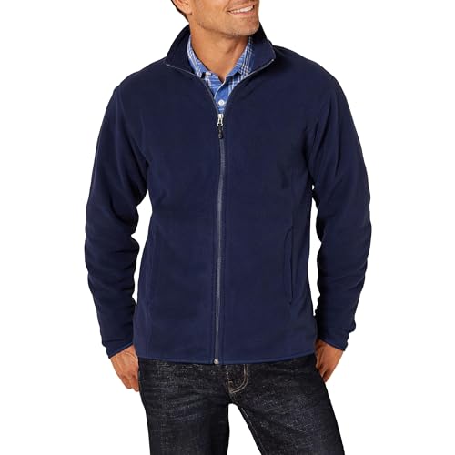 Amazon Essentials Men's Full-Zip Fleece Jacket - Discontinued Colors, Navy, Large