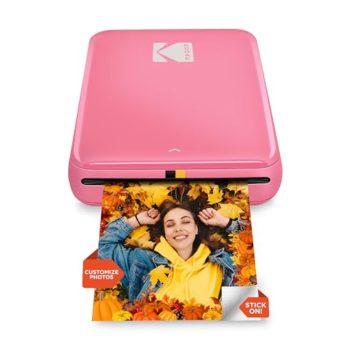 KODAK Step Instant Smartphone Photo Printer - Portable Mini Color Wireless Mobile Printer - Zink 2x3” Sticky-Back Photos - Bluetooth Compatible with iOS & Android Devices - Fun Editing App - Pink