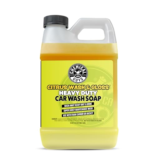 Chemical Guys CWS_301_64 Citrus Wash & Gloss Foaming Car Wash Soap (Works with Foam Cannons, Foam Guns or Bucket Washes) For Cars, Trucks, Motorcycles, RVs & More, 64 fl oz (Half Gallon) Citrus Scent