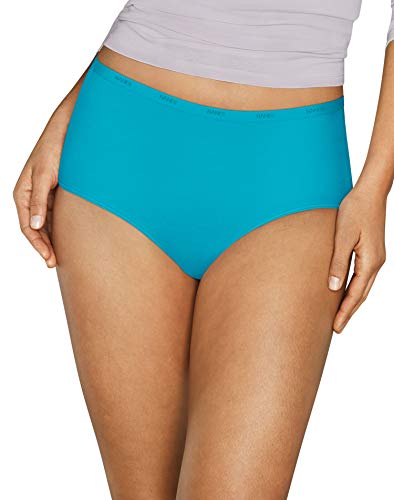 Hanes Women's Signature Cotton Breathe Briefs Underwear Pack, 6-Pack (Colors May Vary)