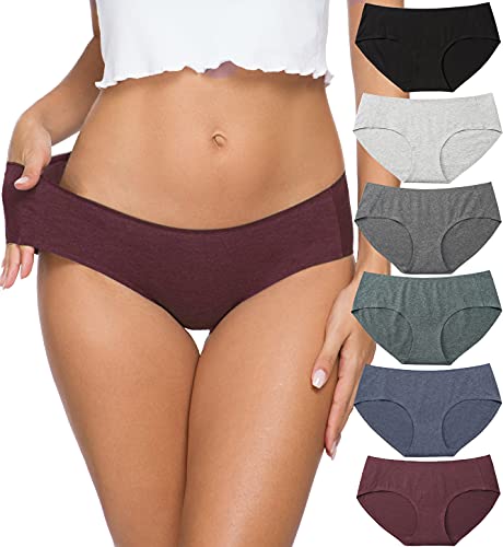 Altheanray Women’s Cotton Seamless Underwear Breathable, Cotton Hipster Panties for Women (3028M-B/DG)