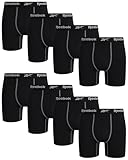 Reebok Men's Boxer Briefs - 8 Pack Performance Mens Underwear Boxer Briefs - Active Breathable Underwear for Men Pack (S-XL), Size Medium, All Black