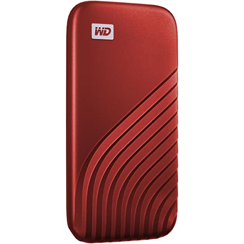 Western Digital 2TB My Passport SSD Portable External Solid State Drive, Red, Sturdy and Blazing Fast, Password Protection with Hardware Encryption - WDBAGF0020BRD-WESN