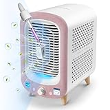 Jafanda Air Purifier for Home Bedroom 780sq ft, HEPA & Activated Carbon, Air Cleaner with Fragrance Sponge & Nightlight for Smoke, Allergies, Dust, Odor, VOC, Pet Dander, Pollen, Office, Desktop, Pink