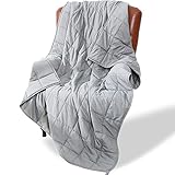 Alomidds Weighted Blanket (48'x72',15lbs Twin Size - Grey),Weighted Blankets for Adults and Kids,Cooling Breathable Soft and Comfort,Heavy Blanket Microfiber Material with Glass Beads