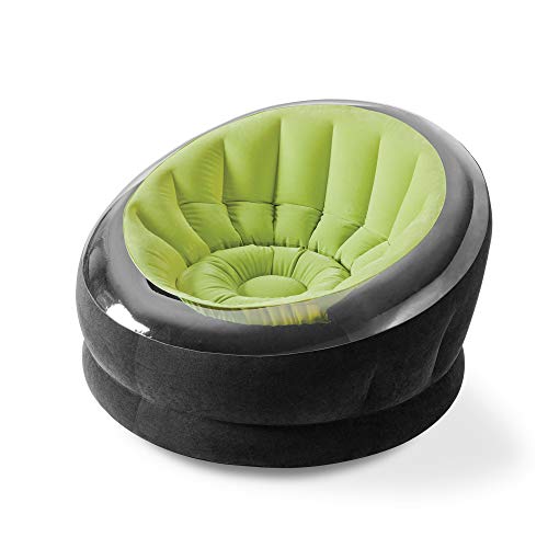 Intex 68581EP Inflatable Empire Chair: Durable Outdoor Use – 2-PLY Laminate – Velvety Surface – Flocked Construction – Green