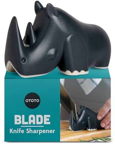 OTOTO Blade Knife Sharpener - Keep Knife Sharper with the Best Knife Sharpener - Fun Kitchen Gadgets BPA-free & Dishwasher-Safe Kitchen Knife Sharpener - Dimensions: 3.62 x 1.69 x 2.09 inches