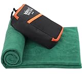 Rainleaf Microfiber Travel Towel Quick Dry Swimming Towel Ultra-Compact,Super Absorbent,Washcloths for Bathroom, Shower,Camping,Backpacking-Dark Green 24'x48'