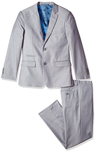 Isaac Mizrahi Boys' Toddler 2Pc Slim Cut Wool Blend Suit, Dark Grey, 3