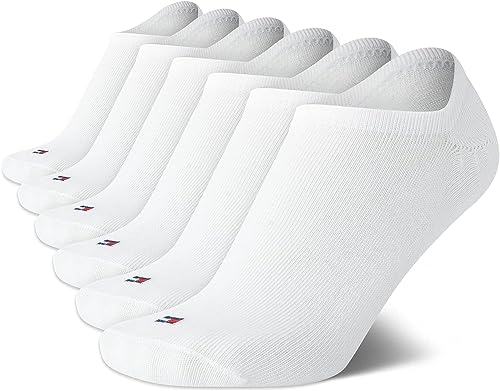 Tommy Hilfiger Women's Socks - Lightweight Ultra No Show Liners (6 Pack), Size 4-10, White