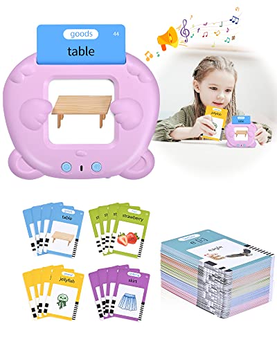 Talking Flash Cards Toddlers Toy for 2 3 4 5 6 Year Old : 510 Sight Words Speech Therapy Autism - Educational Learning Kids Gift(510 Words&Pink)