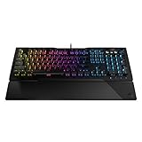 ROCCAT Vulcan 121 AIMO Linear Mechanical Titan Switch Full-size PC Gaming Keyboard with Per-key AIMO RGB Lighting, Anodized Aluminum Top Plate and Detachable Palm Rest – Black