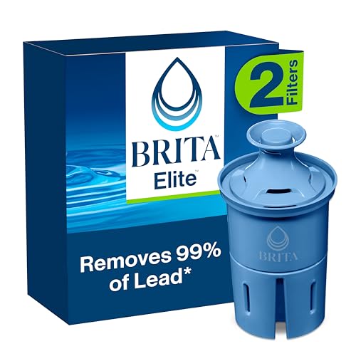 Brita Elite Water Filter Replacements for Pitchers and Dispensers, BPA-Free, Reduces 99% of Lead, Lasts Six Months or 120 Gallons, Includes 2 Pitcher Replacement Filters