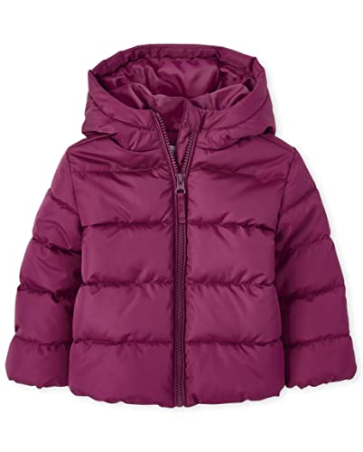 The Children's Place baby girls And Toddler Medium Weight Puffer Jacket, Wind-resistant, Water-resistant Jacket, Purple Rose, 5T US