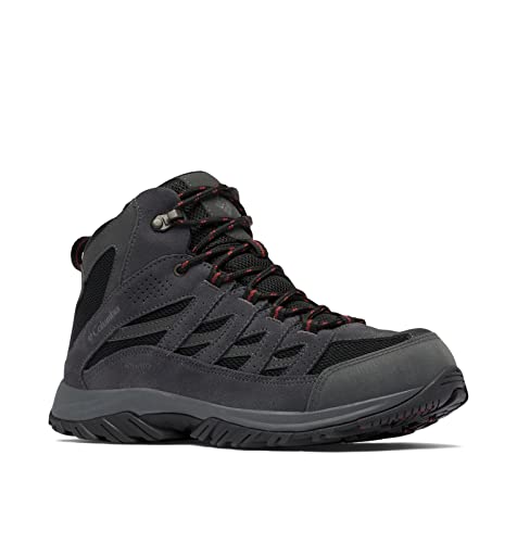 Columbia Men's Crestwood MID Waterproof Hiking Shoe, Black/Charcoal, 7