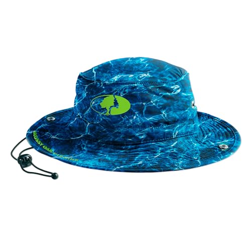 MISSION Mossy Oak Bucket Hat, Agua Marlin - Unisex Wide-Brim Hat for Men & Women - Lightweight, Foldable & Durable - Cools Up to 2 Hours - UPF 50 Sun Protection - Machine Washable