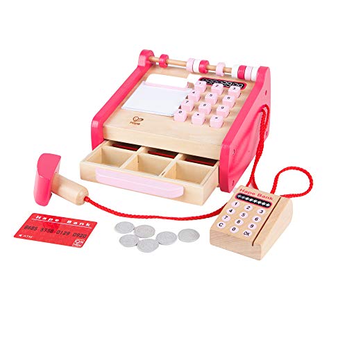 Hape Checkout Wooden Register Pretend & Play Role Play Set with Accessories