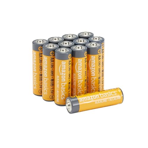 Amazon Basics 12-Pack AA Alkaline Batteries, 1.5 Volt, Long Lasting Power