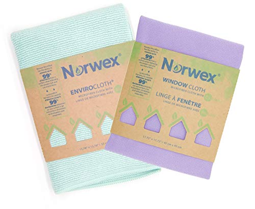 Norwex Basic Package - Microfiber - Glass Window Cleaning Cloth and Household Enviro Dusting Cloth Colors May Vary