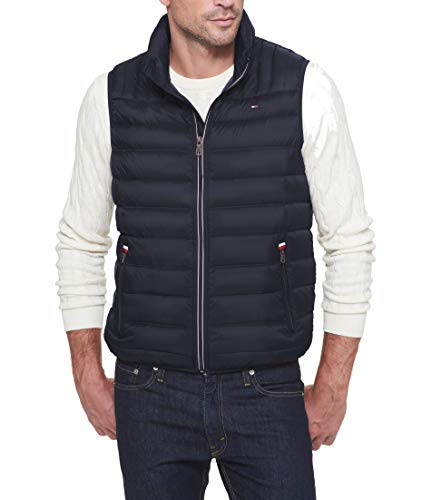 Tommy Hilfiger Men's Lightweight Ultra Loft Quilted Puffer Vest (Standard and Big & Tall), Midnight, Large