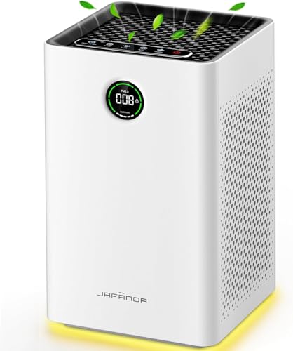 Jafanda Air Purifiers for Home Office Up to 1190 sq ft, Dual Ture HEPA & Carbon Air Filters, Air Cleaner for Large Room Removes Allergens, Dust, Pollen, Smoke, Odors, Pet Dander, 23dB & Night Light