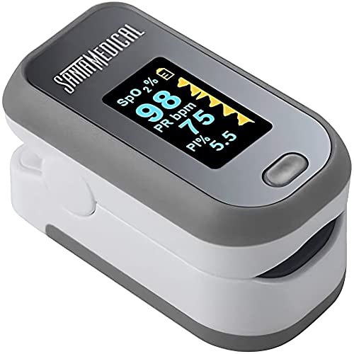 Finger Pulse Oximeter, (SpO2) Blood Oxygen Saturation Monitor with Pulse Rate Measurements and Pulse Bar Graph, Digital Reading LED Display