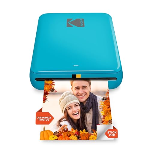 KODAK Step Instant Smartphone Photo Printer - Portable Mini Color Wireless Mobile Printer - Zink 2x3” Sticky-Back Photos - Bluetooth Compatible with iOS & Android Devices - Fun Editing App - Blue