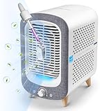 Jafanda Air Purifier for Home Bedroom 780sq ft, HEPA & Activated Carbon, Air Cleaner with Fragrance Sponge & Nightlight for Smoke, Allergies, Dust, Odor, VOC, Pet Dander, Pollen, Office, Desktop,Grey