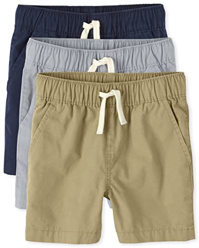 The Children's Place Baby Boys And Toddler Boys Pull on Jogger Shorts,Fin Gray/Flax/Tidal 3 Pack,18-24MONTH