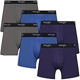 Wrangler - Mens Cooling Boxer Briefs (Medium) - Mens Boxer Brief Underwear 6' Inseam for Men Pack of 6 | Comfort Stretch Boxers for Men- Underwear for Men, Teens & Boys (NAVY/FEDERAL BLUE/CHARCOAL)