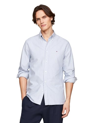 Tommy Hilfiger Men's Heritage Oxford Stripe Regular Long Sleeve Shirts