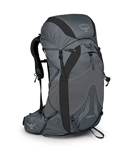 Osprey Exos 38L Men's Ultralight Backpacking Backpack, Tungsten Grey, L/XL