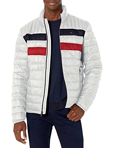 Tommy Hilfiger Men's Ultra Loft Lightweight Packable Puffer Jacket (Standard and Big and Tall), Ice Color Block, Large