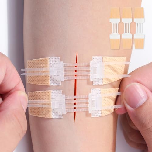 Longmed Emergency Wound Closures - 3 Pcs Butterfly Bandages Adhesive Bandages Stitch sutures Zipper Laceration Repair Without Stitches for Wound Care First Aid